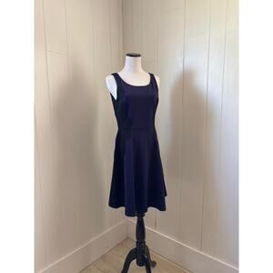 Jessica Simpson Navy Blue Dress W/Black Lace Appliqué, Size 2